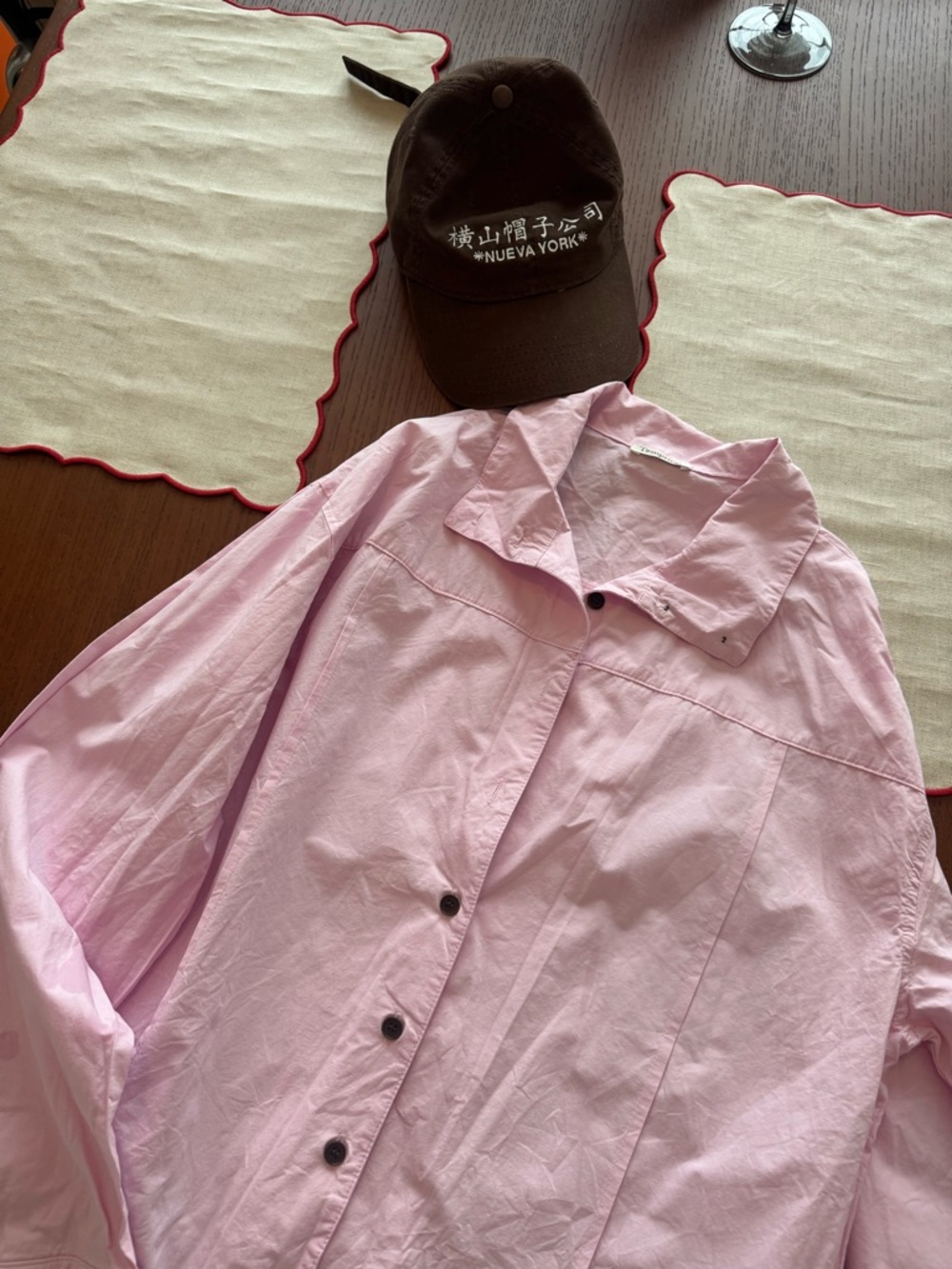 Light Pink Women's Button-Front Jacket